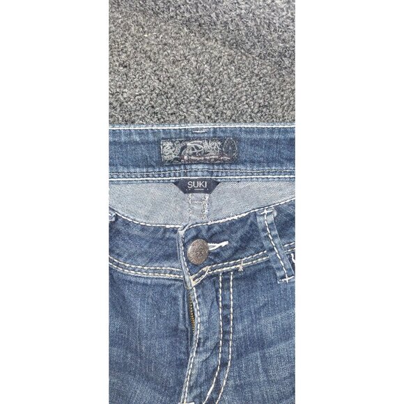 Silver Suki Jeans Womens 31x32 Curvy Fit Bootcut Thick Stitch Bling Pockets Y2K - Picture 4 of 4